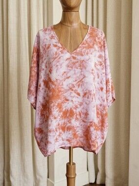 Adrienne Tie Dye Angel Wing Blouse – Size Medium ✨